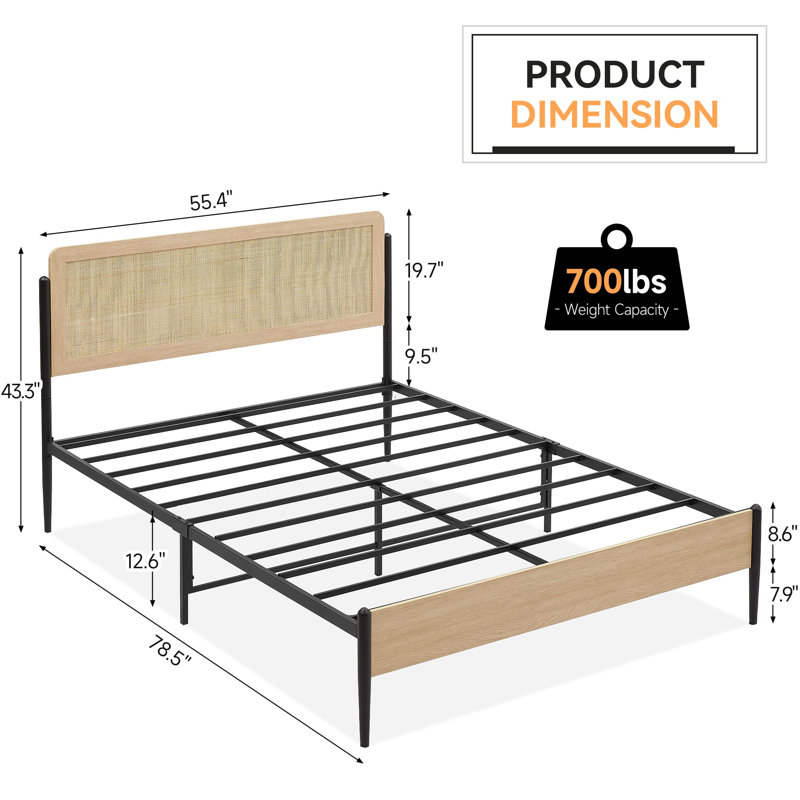 Lit plateforme Foreston, Double