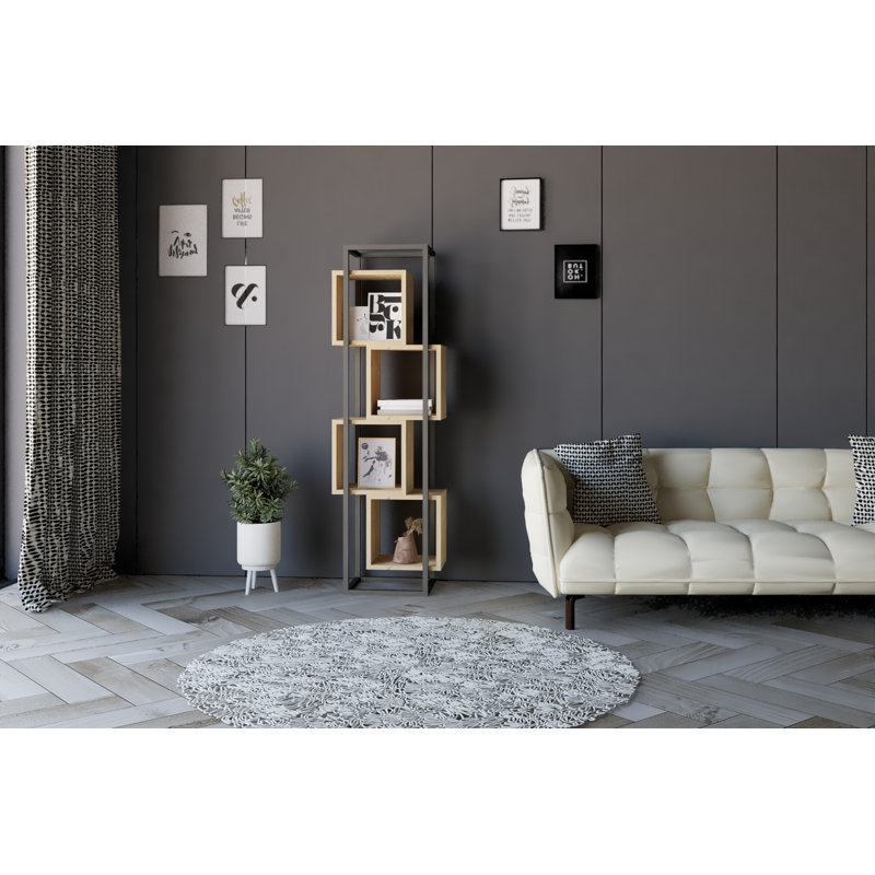 Bibliothèque géométrique H 55,1 "x l 13,4", Saphir / noir