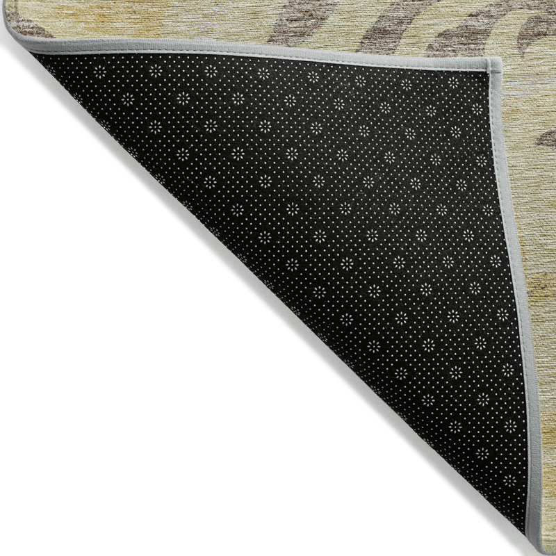 Tapis intérieur lavable floral beige et taupe 8 pi x 10 pi