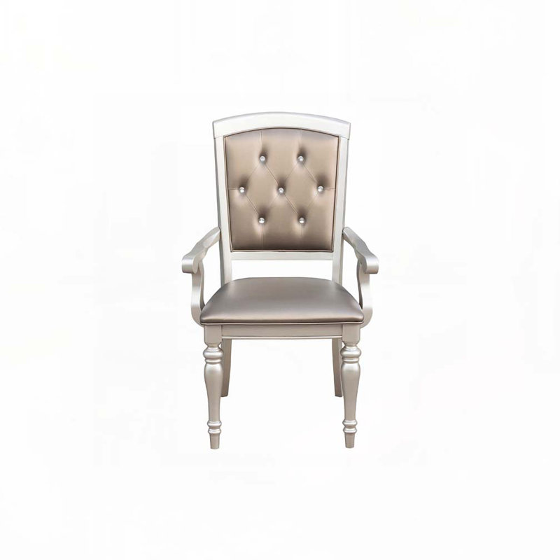 Ensemble de chaises de salle à manger rembourrées en similicuir avec accoudoirs, 4 pieds
