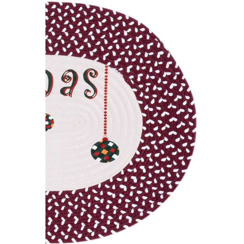 Affiche de Noël tressée tissée à la main performance lavable à la machine 102, L 48 po x l 20 po