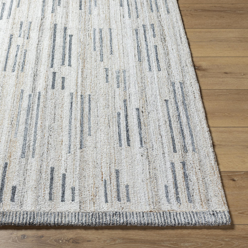Rectangle Roze Abstract Hand Tufted Polyester Area Rug in Gray, Rectangle 2' x 3'