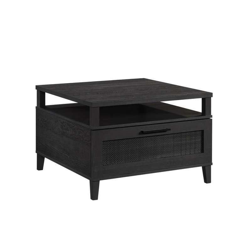 Table basse Coastal avec tiroir spacieux, finition noire
