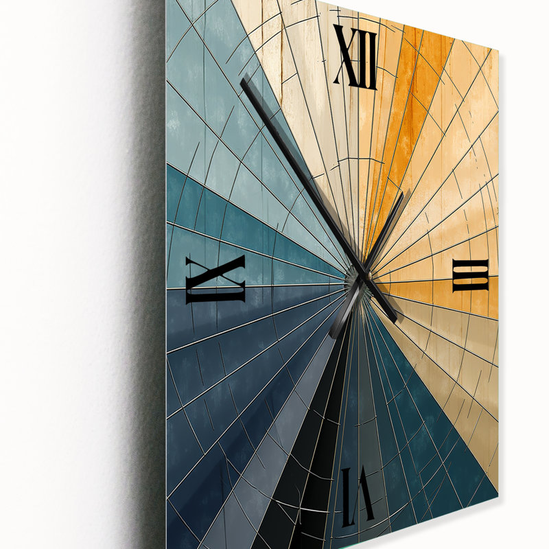 Horloge murale abstraite Mid-Century New Balance Abstract Geometrics II, Surdimensionné