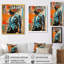 «Flower Man With suit Collage - Fashion Man», art mural-31306571-31306574