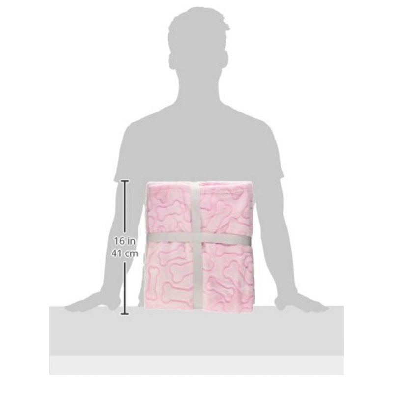 Couverture pour animaux en peluche chaude désossée sec, Rose