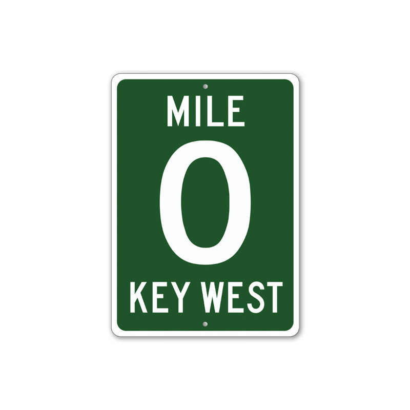 Plaque en aluminium «Mile 0», H 14 po x l 10 po x P 0,04 po