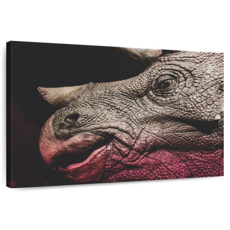 Portrait de dinosaure tricératops Brampt, H 20 po x l 30 po
