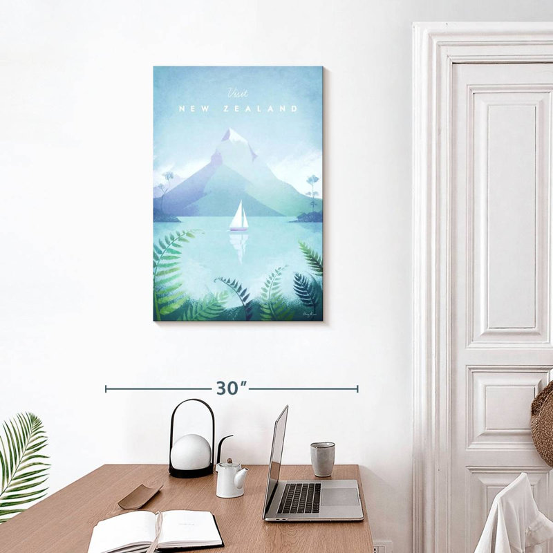 Affiche de voyage rétro Aime, Nouvelle-Zélande, H 30 po x l 20 po