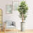 Artificial Tree in Contemporary Geometric Pattern Planter Fake Bamboo Silk Tree Plant Pot Plus Tree-103592540