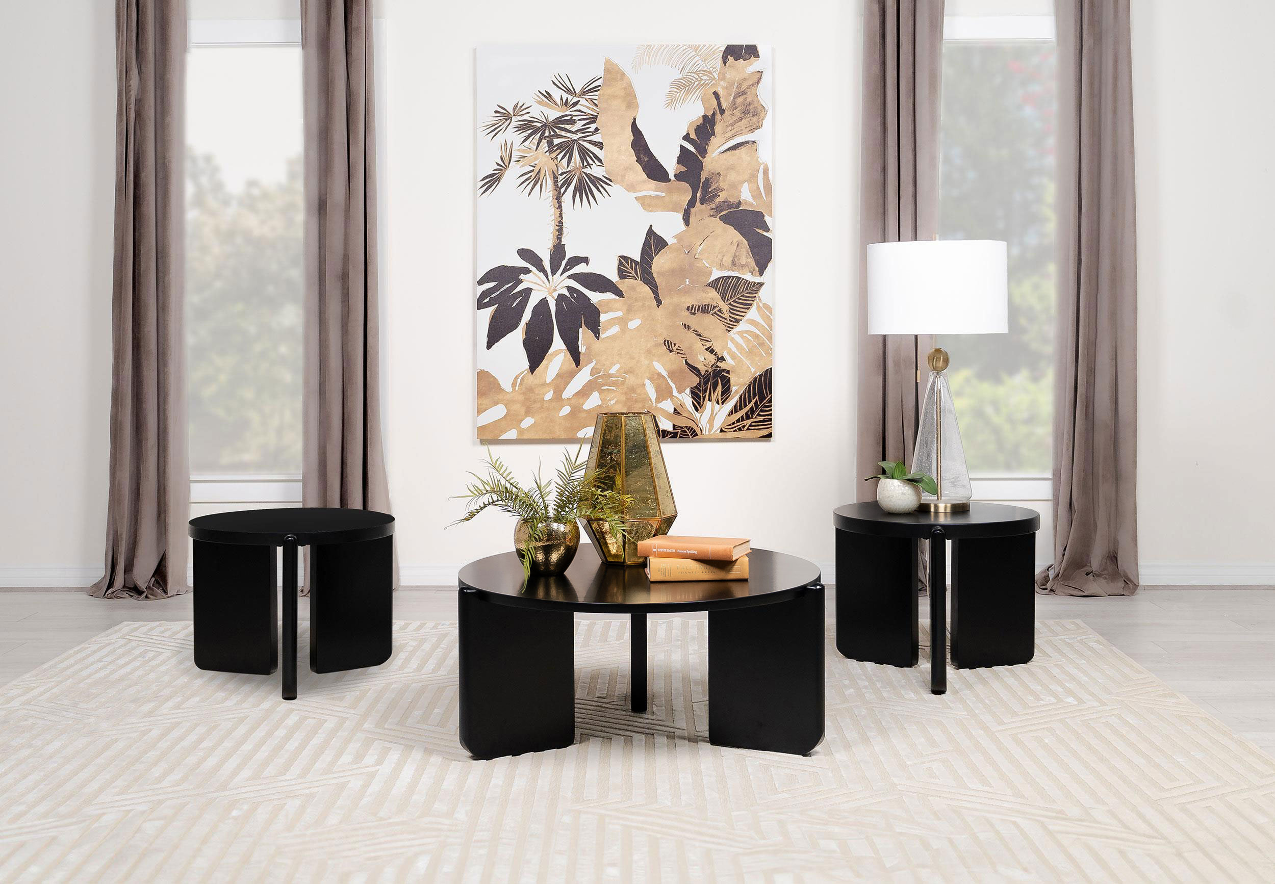 Latitude Run® Cordova Solid Wood Coffee And End Table Set Black ...