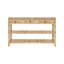 Three Drawer Console With Two Open Shelves In Natural Grasscloth With Polished Brass Knobs-938221111