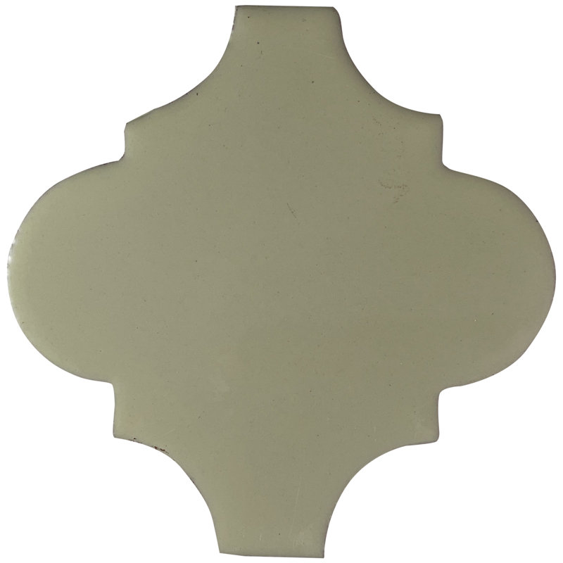 4" x 4" 9pcs TalaMex Lantern Mexican Arabesque Clay Tile Handmade Talavera Backsplash, White