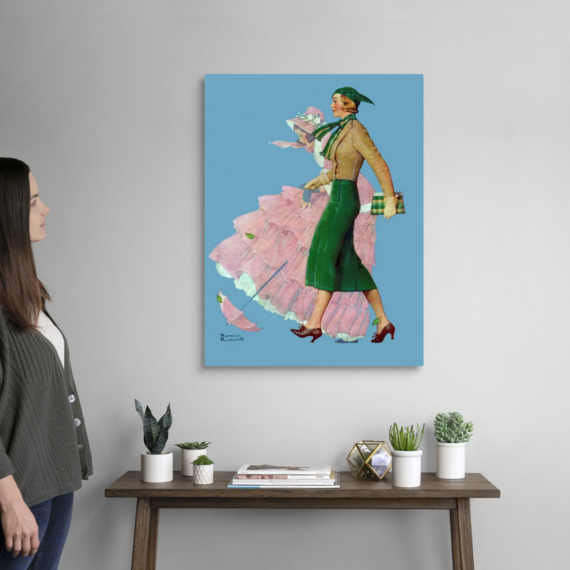 Deux femmes marchant sur toile, art mural, H 32 po x l 24 po x P 1,25 po, Toile tendue
