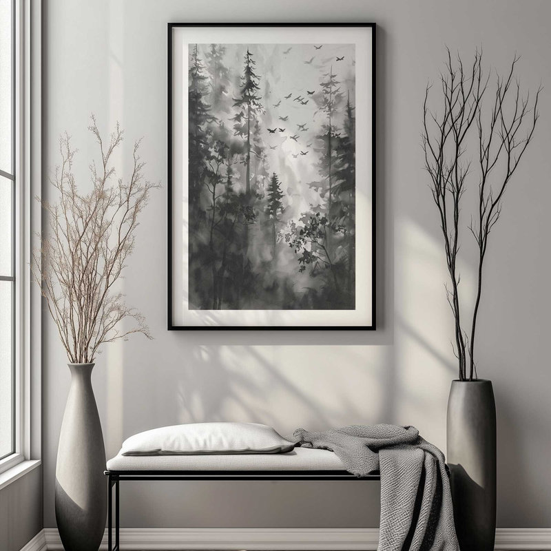Forest Canopy Print, Opaque White Framed, 21" H x 17" W