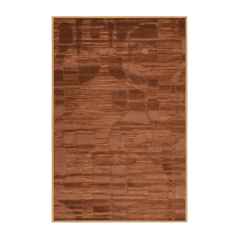 Machine Washable Abstract Brown Area Rug, Rectangle 2' x 3'