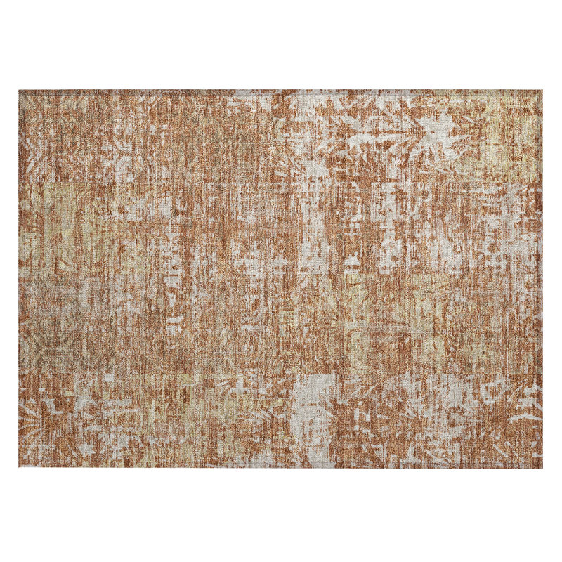 Tapis abstrait intérieur / extérieur lavable à la machine Chantille ACN2785, Paprika, 1'8" x 2'6"
