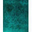 Tapis vert / noir / gris surteint de conception unique 9 pi 2 po x 12 pi 2 po Overdyed