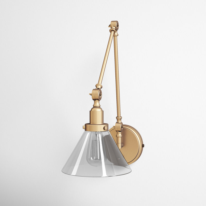 Catalina 1-Light Plug-in Swing Arm Wall Sconce, Brass