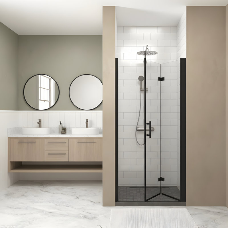 Foldable Frameless Glass Shower Door