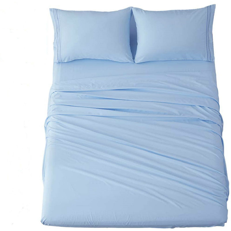 Ensemble de draps Dboze, Lit simple, Bleu lac