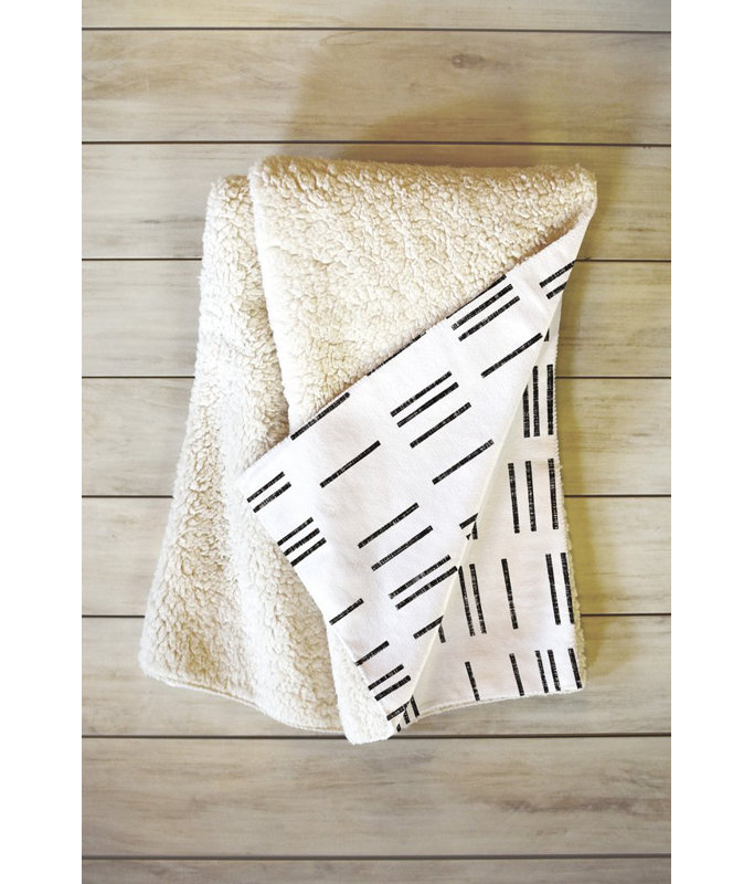 Couverture Holli Zollinger Mudcloth, L 60 po x l 50 po, Blanc