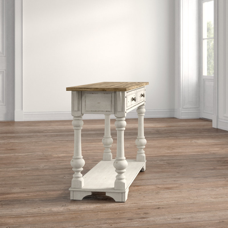 Morgan Creek Antique White Rectangular Console Table with Storage