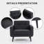 Fauteuil d'appoint rembourré surdimensionné de 38 po de large au design moderne en similicuir-1251443145