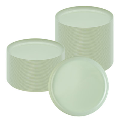 Restaurantware-Moderna 6.3 Inch Premium Disposable Plates, 40 Round Plastic Plates For Parties - Durable, Heavy-duty, Mint Green Plastic Dinner Plate, For Warm And Cold Foods, Ideal For Cafes