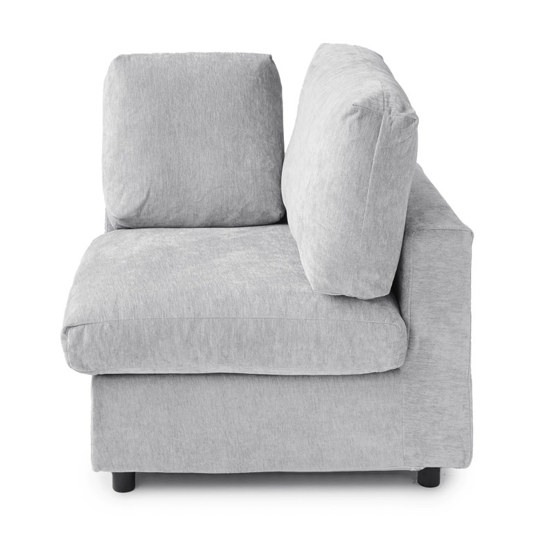 Fauteuil à housse recouverte de tissu, Gris clair