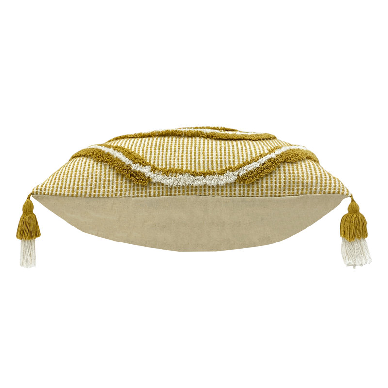 Geometric Rectangular Lumbar Cushion, Ochre