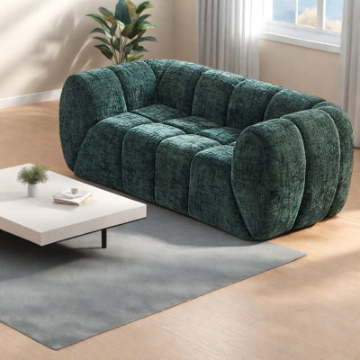 Canapé moderne en velours vert, siège profond confortable pour le salon et la chambre à coucher