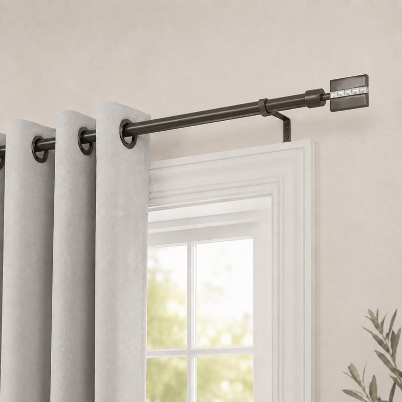 Tringle à rideaux simple extensible Excelsior, Graphite