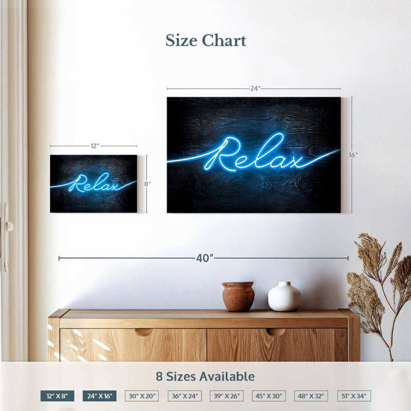 Tergel Relax Blue Neon, 16" H x 24" W
