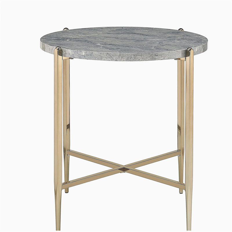 Grey champagne round side table