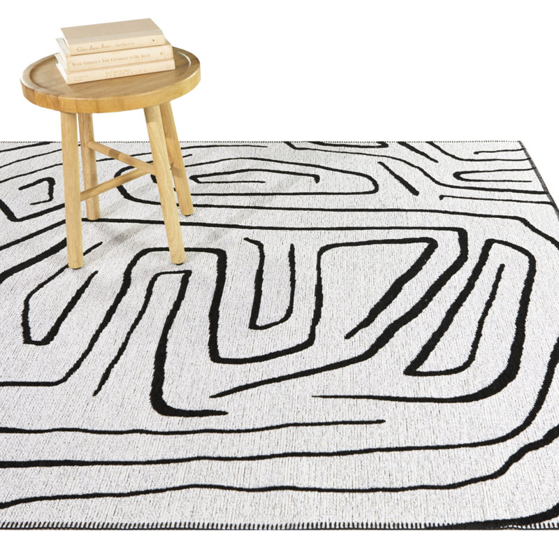 Tapis rectangulaire tissé à plat à motif abstrait Brayde, Rectangle 7 pi 10 po x 10 pi