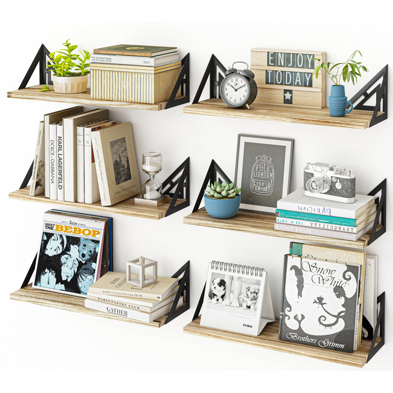Tablette flottante en bois 6 pièces Pinnacle