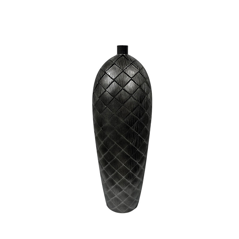 Covadonga Gunmetal Finish Polyresin Floor Vase, 61cm H  x 21cm W  x 11.5cm D
