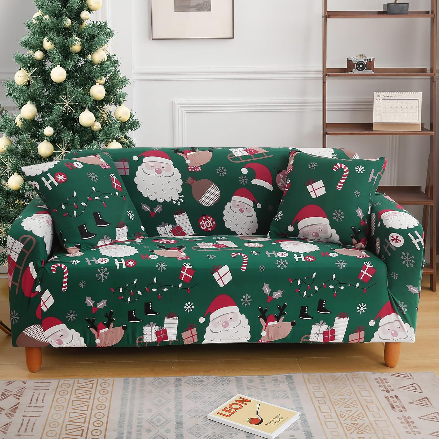 The Holiday Aisle® Christmas Printed Sofa Cover Elastic Couch Cover Machine  Washable Christmas Theme | Wayfair