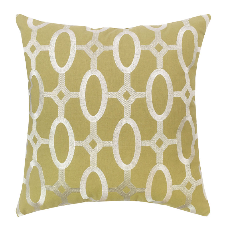 Cream on Green Tufted Pillow