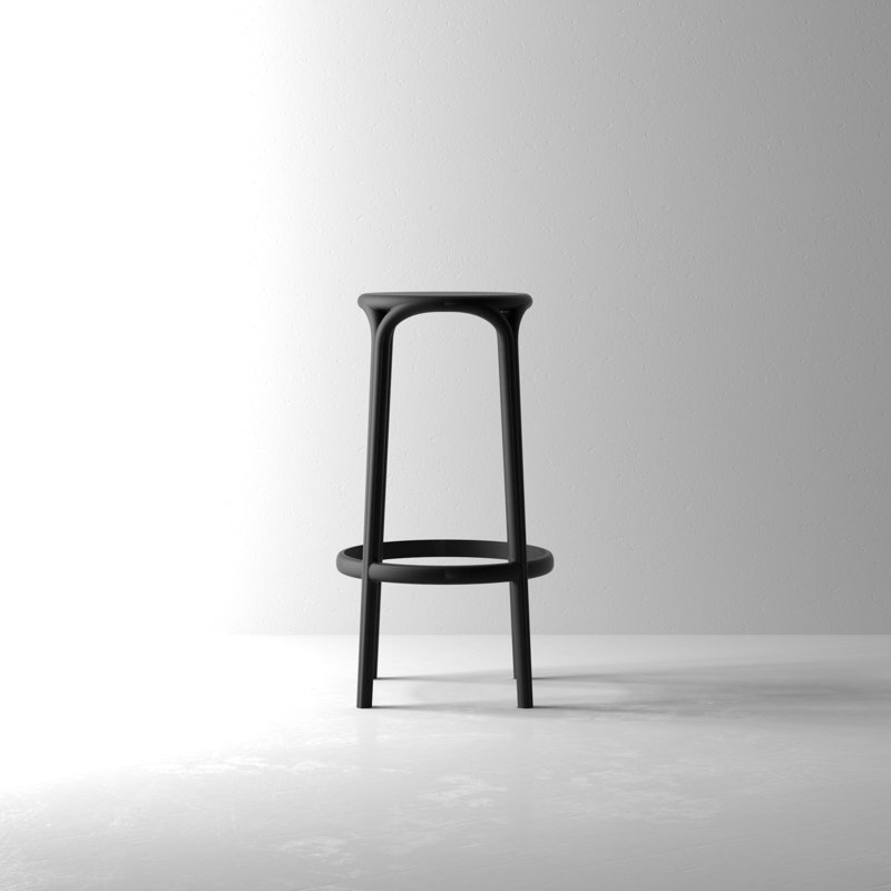 Brooklyn Bar Stool (Indoor/Outdoor), Black, Counter Stool (25.75'' Seat Height)