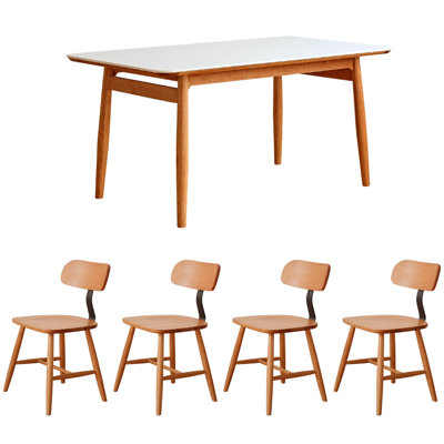 Ensemble de tables en bois de cerisier Simple