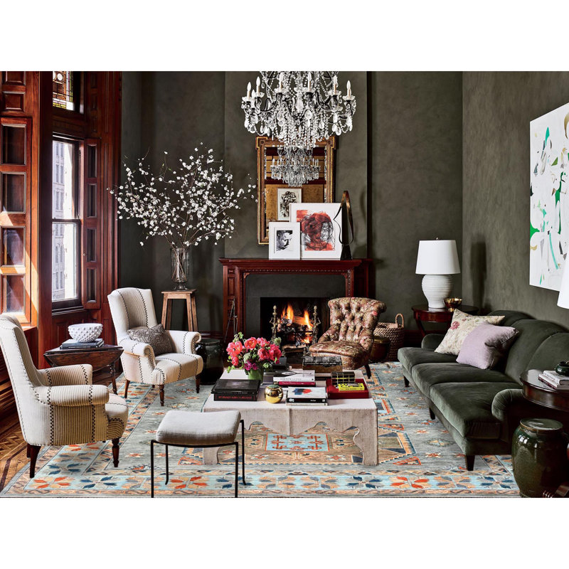 10'x13'7" Grey Hand Knotted Armenian Inspired Design 200 KPSI Wool Rug 0A82C27B86EC46A1AF50C6EC822DEE0C