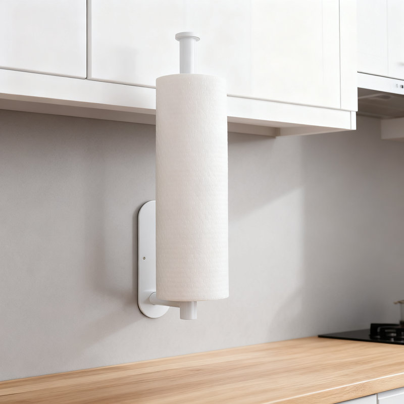 Porte-essuie-tout adhésif sous l'armoire, distributeur mural de papier essuie-tout en acier inoxydable pour installation verticale ou horizontale