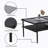 Rectangle Coffee Table with Tempered Glass top and Legs,Modern Table for Living Room-2041462218