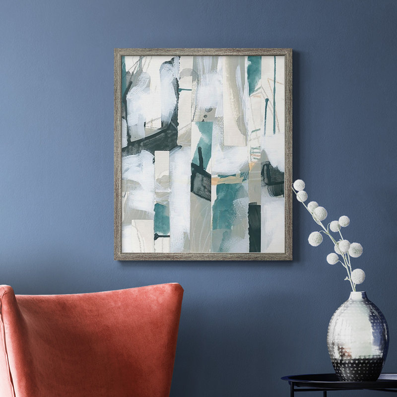 Toile encadrée de qualité supérieure Sea Cavern Strata III - prête à être accrochée, Gris, H 24 po x l 20 po