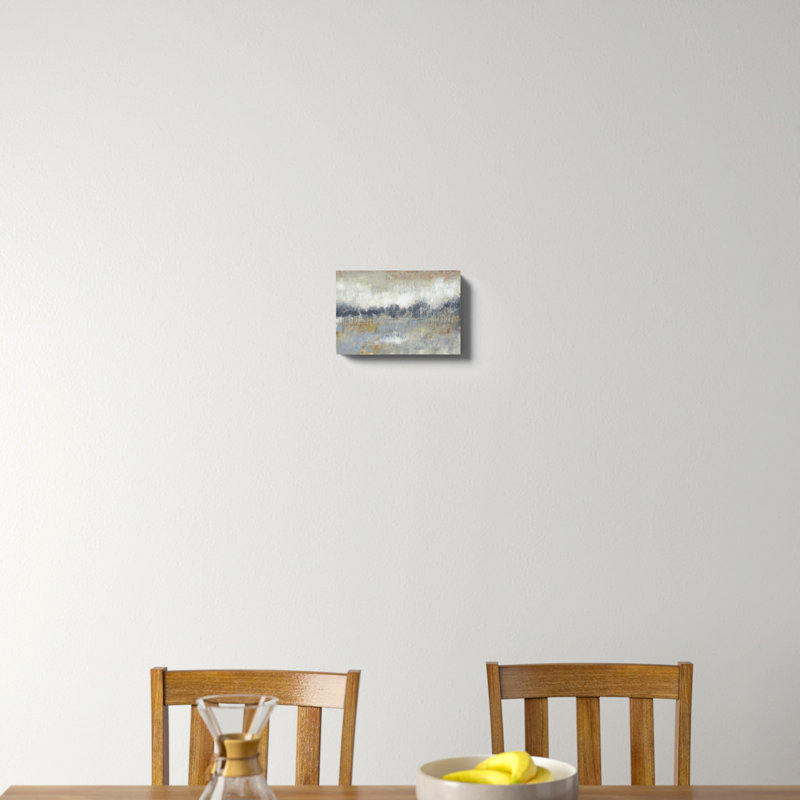 " Cool Grey Horizon II " by Jennifer Goldberger, 24" H x 36" W, Wrapped Canvas, No Frame