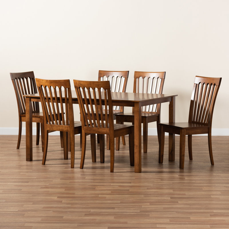 Ensemble repas pour 6 personnes Fezan, Noyer brun, Noyer brun