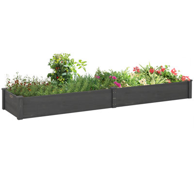 8X2ft Wooden Raised Garden Bed Kit, Elevated Planter With 2 Boxes, Self Draining Bottom And Liner, Patio To Grow Vegetables, Herbs, And Flowers -  Arlmont & Co., B4C3C6C42BE64CA3A4D8AB167A1444EB