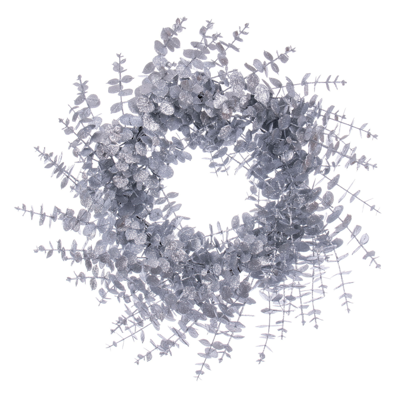 Artificial 24" Eucalyptus Wreath, Silver
